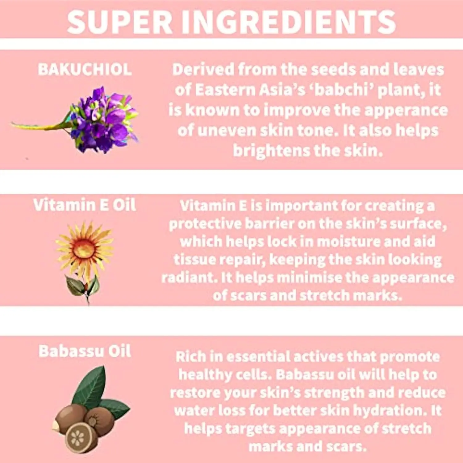 Bakuchiol Belly Oil Key Ingredients